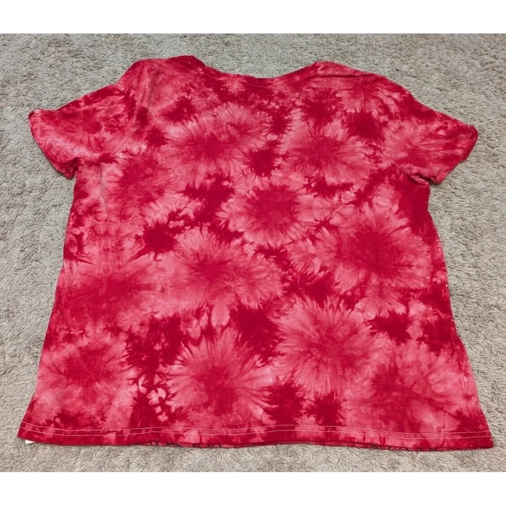 Disney Store Star Wars Graphic Cartoon Red Tie Dye T Shirt Womens Sz XL Scribble